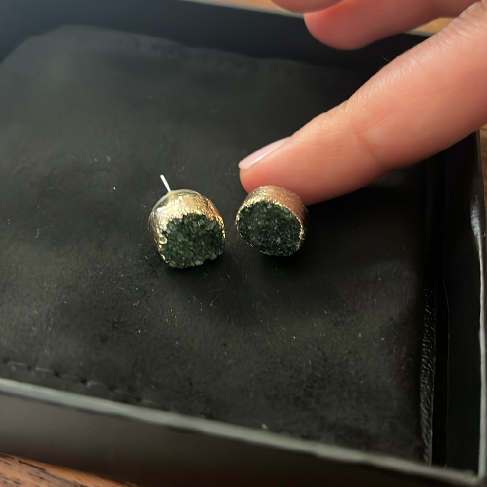 Gem Stone Gold Studs